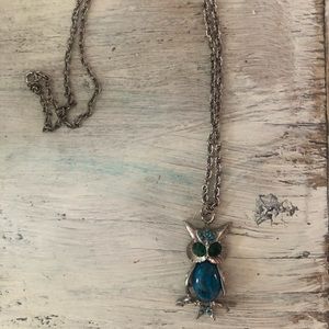 Turquoise owl necklace